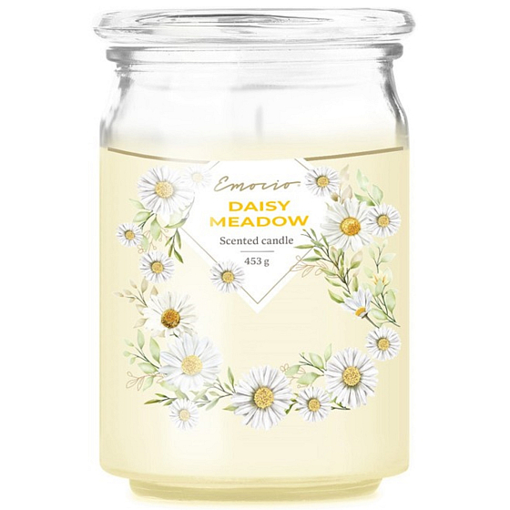 Emocio Daisy Meadow scented candle glass with glass lid 453 g 93 x 142 mm