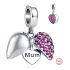 Sterling silver 925 Heart openable I love you Mom, family bracelet pendant