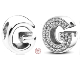 Sterling silver 925 Alphabet letter G, bead for bracelet