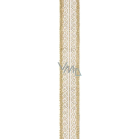 Ditipo Jute ribbon with lace - lace 5 m x 40 mm