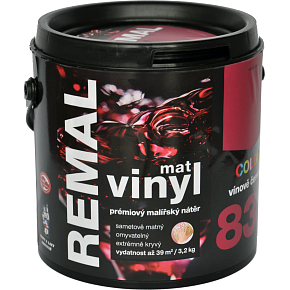 REMAL Vinyl Color mat washable wall paint, 830 wine red, 3.2 kg
