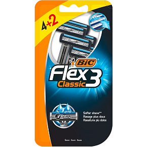 BIC Men's Disposable Razor Flex3 Classic, 4+2pcs BIC Men's Disposable Razor Flex3 Classic, 4+2pcs