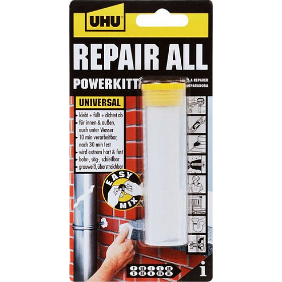 Uhu Repair All Powerkit plasticine for quick repairs, gluing, sealing, modeling, assembly and filling, waterproof 60 g
