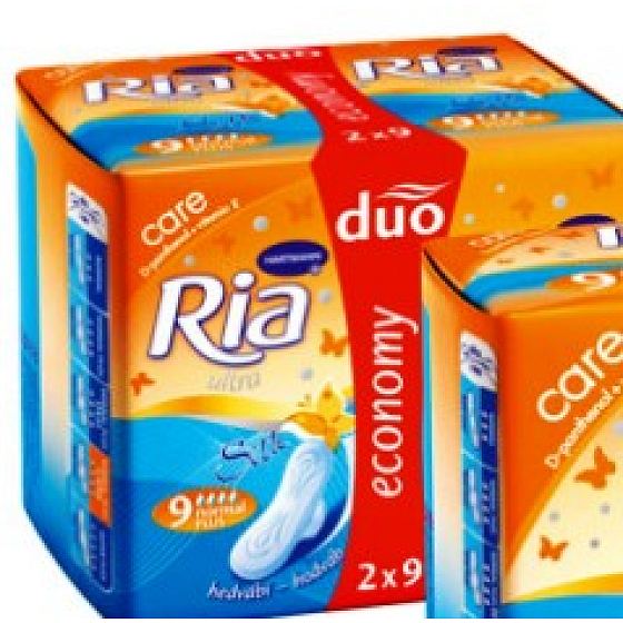 Ria Ultra Silk Normal Plus Care sanitary napkins duo 2 x 9 pieces