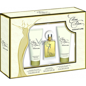 Celine Dion Signature Eau de Toilette 30 ml + perfumed deodorant glass 75 ml + shower gel 75 ml, gift set for women