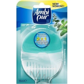 Ambi Pur Fresh & Shine 2in1 Eucalyptus & Mint toilet block 55 ml