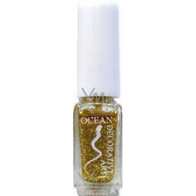 Ocean Decorative Art decorating nail polish shade 05 gold glitter 5 ml