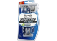Wilkinson Sword Quattro Titanium 4 břity holící strojek pro muže 3 kusy