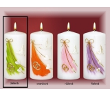 Lima Wedding Candle White Green Motif Cylinder 60 x 120 mm 1 piece