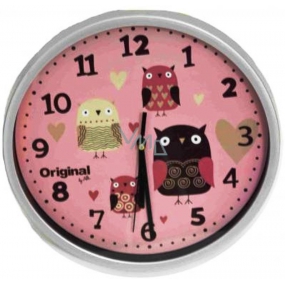 Albi Original Wall clock Owls, 25.5 cm × 25 cm