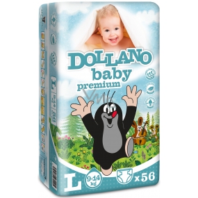 Dollano Baby Mole Diapers Premium L 9-14 kg diaper panties 56 pieces