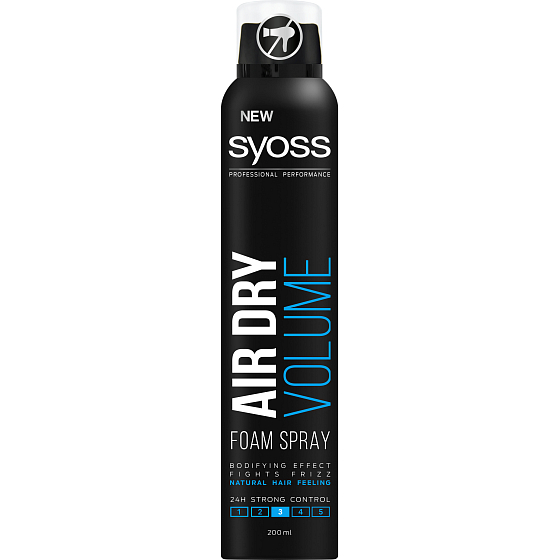 Syoss Air Dry Volume 24 strong fixation foam for hair volume spray 200 ml