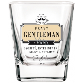 Nekupto League of Real Gentlemen Whiskey glass Real Gentleman - distinctive, intelligent, strong and stylish 200 ml