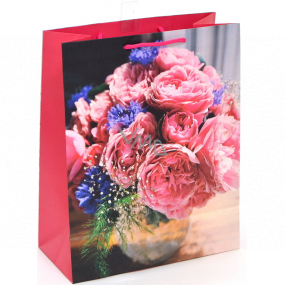 Nekupto Gift paper bag 32.5 x 26 x 13 cm Pink peonies 2022 30 L - KFL