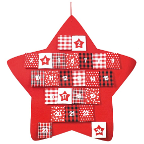 Advent calendar felt red star 70 cm