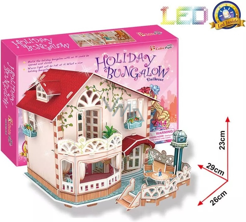 CubicFun 3D Luminous Puzzle Holiday Bungalow Dollhouse Dollhouse 114