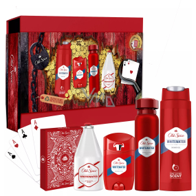 Old Spice Whitewater antiperspirant deodorant stick 50 ml + deodorant spray 150 ml + shower gel 250 ml + aftershave 100 ml + playing cards, cosmetic set for men