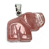 Crystal pink Elephant pendant natural stone, hand cut figurine 1,8 x 2,5 x 8 mm, stone stones