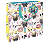 Nekupto Luxury paper gift bag 23 x 23 x 10 cm Dogs bulldog