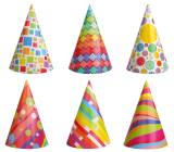 Carnival hat coloured 6 pieces mix motifs