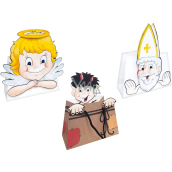 Gift paper bag 22 x 22 cm St. Nicholas, angel and devil 1 piece various types