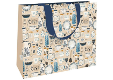 Nekupto Gift paper bag 30 x 23 x 12 cm Retro dishes