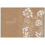 Notebook sewn with flowers, lined, 64 pages, 10.5 x 15 cm