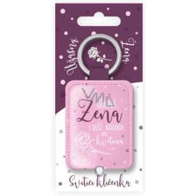 Nekupto Glowing Keychain Amazing Woman with a Soul as Beautiful as a Flower 4.6 x 9.5 x 0.8 cm