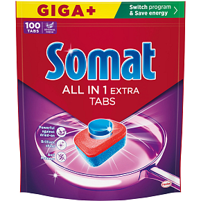 Somat Dishwasher Tablets All in 1 Extra, 100 pcs