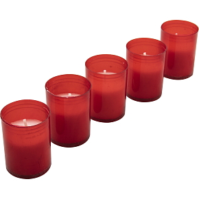 Bispol cemetery candle small without cover, red, 5 pcs