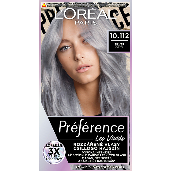 L'oreal Paris Préference Vivid Colors Hair Dye, Silver Grey 10.112