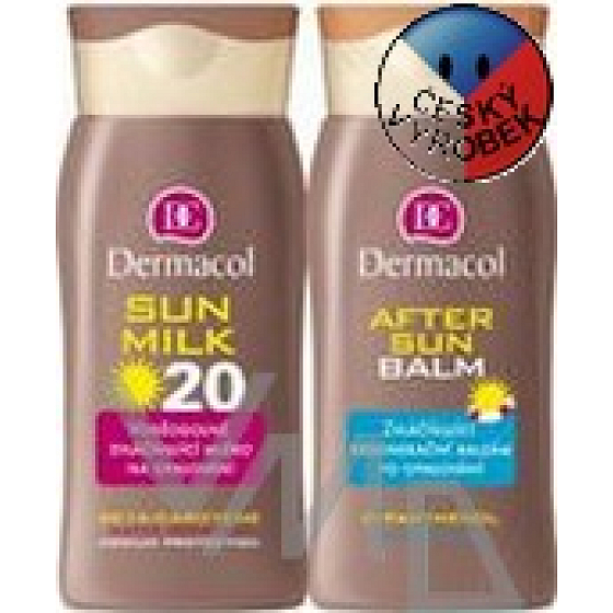 Dermacol Sun Milk SPF20 waterproof suntan lotion + After Sun Balm 200 ml, cosmetic set