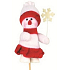 Snowman with snowflake red figure groove 10 cm + skewers