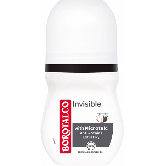 Borotalco Invisible roll-on antiperspirant deodorant against yellow stains unisex 50 ml