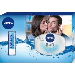 Nivea Labello Hydro Care Moisturizing Lip Balm 4.8 g + Soft Fresh Moisturizing Cream 250 ml, for women cosmetic set