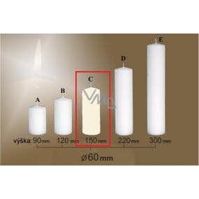 Lima Gastro smooth candle ivory cylinder 60 x 150 mm 1 piece