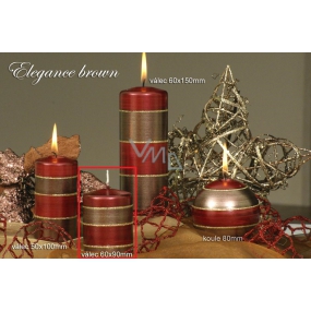 Lima Elegance Brown candle red cylinder 60 x 90 mm 1 piece