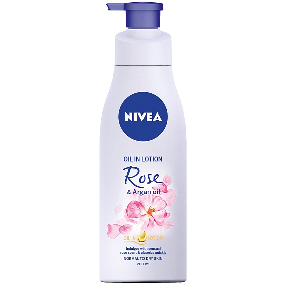 Nivea Rose & Argan Oil Body Lotion with Oil Dispenser 200 ml