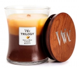 WoodWick Trilogy Cafe Sweets - Coffee sweets scented candle with wooden wick and lid glass large 609.5 g