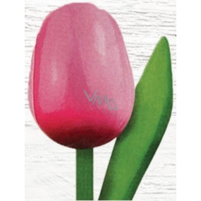 Bohemia Gifts Wooden tulip pink-white 20 cm