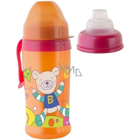 Rotho Babydesign Cool Friends 10+ months non-drip plastic bottle Girl - silicone mouthpiece 360 ml