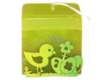 Candle cube wooden apl. fragrant 45mm green