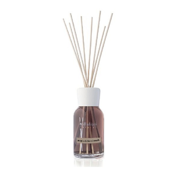 Millefiori Milano Natural Incense & Blond Woods - Incense and Blond Woods Diffuser 250 ml + 8 reeds, 30 cm long, for medium-sized spaces lasts at least. 3 months