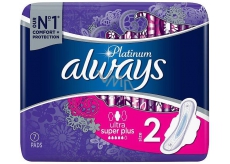 Always Platinum Ultra Super Plus size 2 sanitary napkins with wings 7 pieces