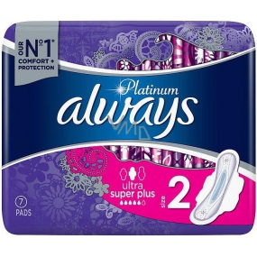 Always Platinum Ultra Super Plus size 2 sanitary napkins with wings 7 pieces
