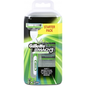 Gillette Mach3 Sensitive razor + spare head 3 pieces for men