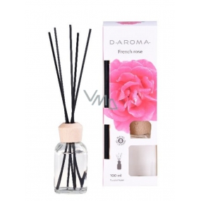 D-Aroma- French Rose - Rose aroma diffuser with sticks for gradual release of fragrance 100 ml