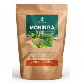 Allnature Moringa powder RAW superfood, which is one of the largest sources of protein supplement 200 g