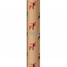 Zöwie Gift wrapping paper 70 x 150 cm Christmas Shining Moments natural with red reindeer