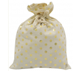 Fabric bag with gold circles 27 x 36 cm